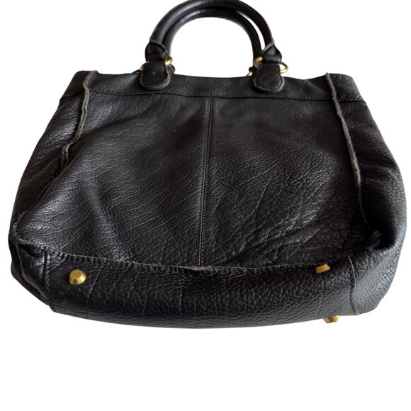 Linea Pelle Black Leather Shoulder Handbag Tote Soft Weighty Leather - Picture 6 of 16